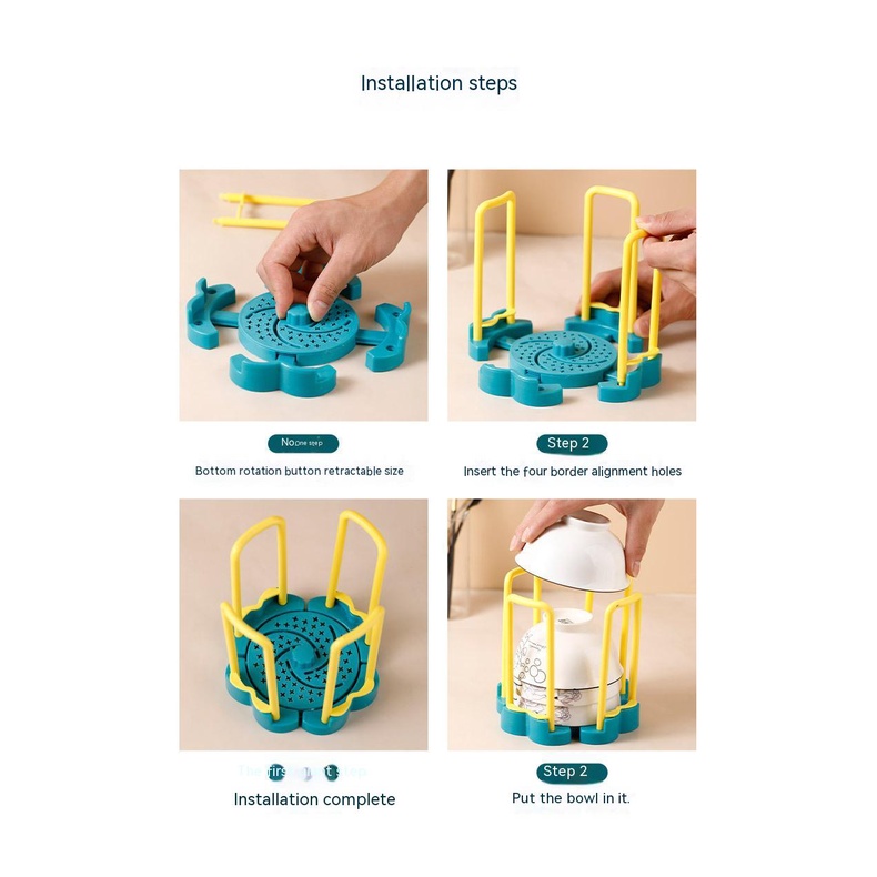 Giá Nhựa Úp Chén Đĩa Ráo Nước Có Thể Thu Gọn Tiện Dụng Cho Nhà Bếp