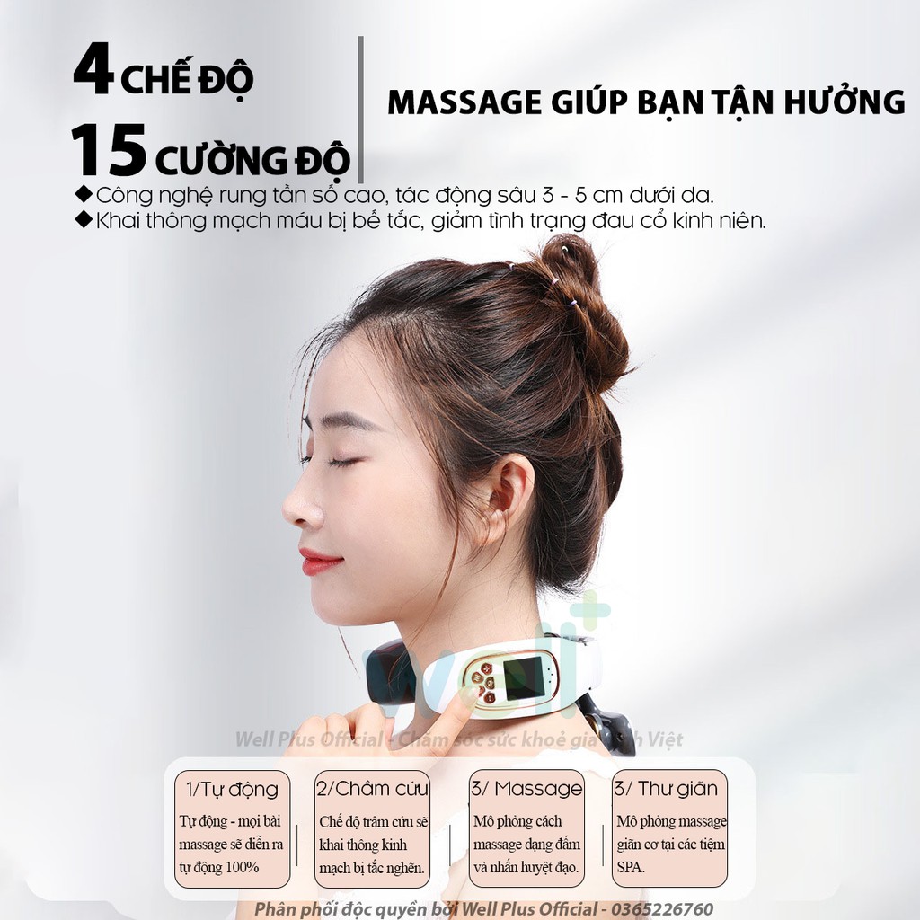 Máy Mát Xa Cổ Vai Gáy Chuyên Sâu 6 Miếng Xung Điện Cực Giảm Đau Mỏi Hiệu Quả Cao - Máy Massage Cổ Vai Gáy Thông Minh