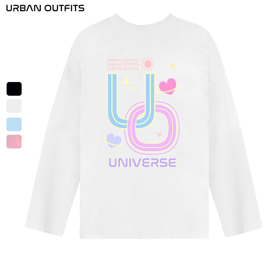 Áo Thun Tay Dài Nam Nữ Form Rộng URBAN OUTFITS In Trái Tim UO Universe TDO32 100 cotton 4 Chiều