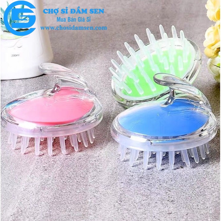 Lược gội đầu gai tròn, massage thư giãn da đầu, Massage Gai Silicon G338-Luocgoidau