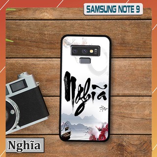 Ốp lưng kính 3D Samsung Galaxy Note 9 - chữ thư pháp ý nghĩa