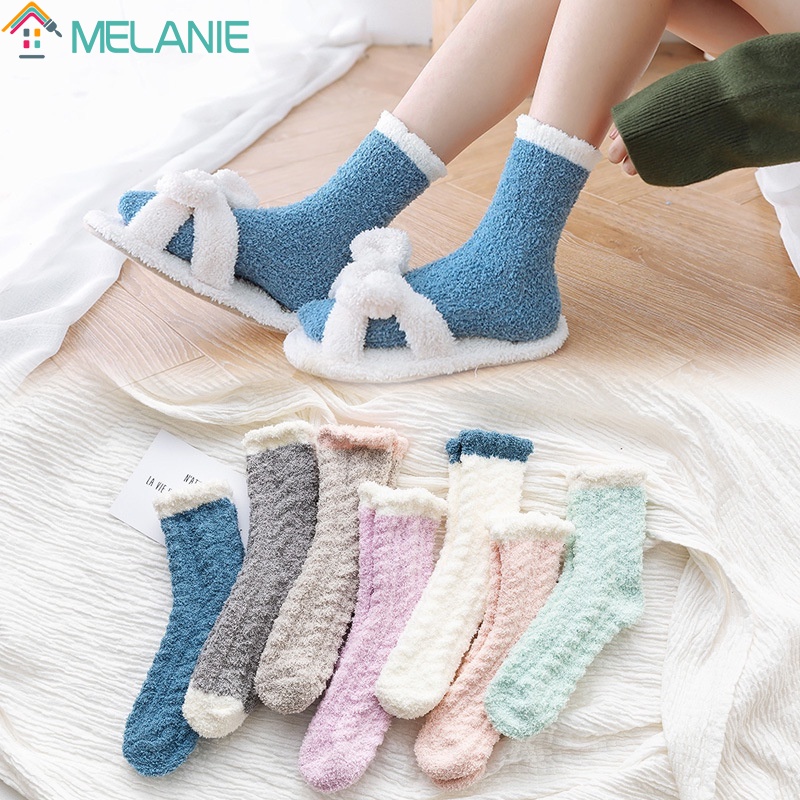 Vớ len cổ cao vừa dày dặn ấm áp thoải mái phong cách Hàn Quốc cho nữ