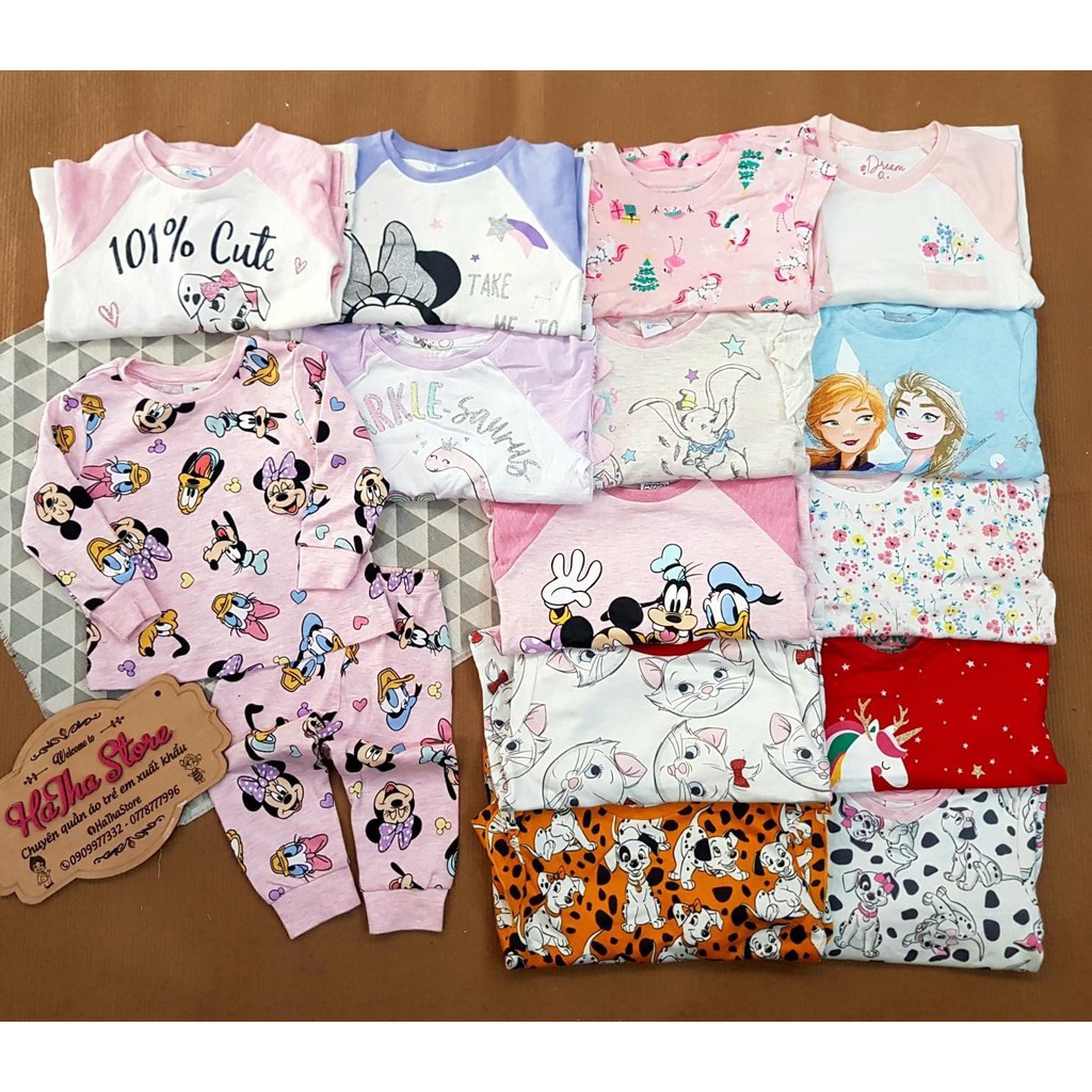 Pijama / Đồ bộ dài Matalan hồng Mickey bé gái