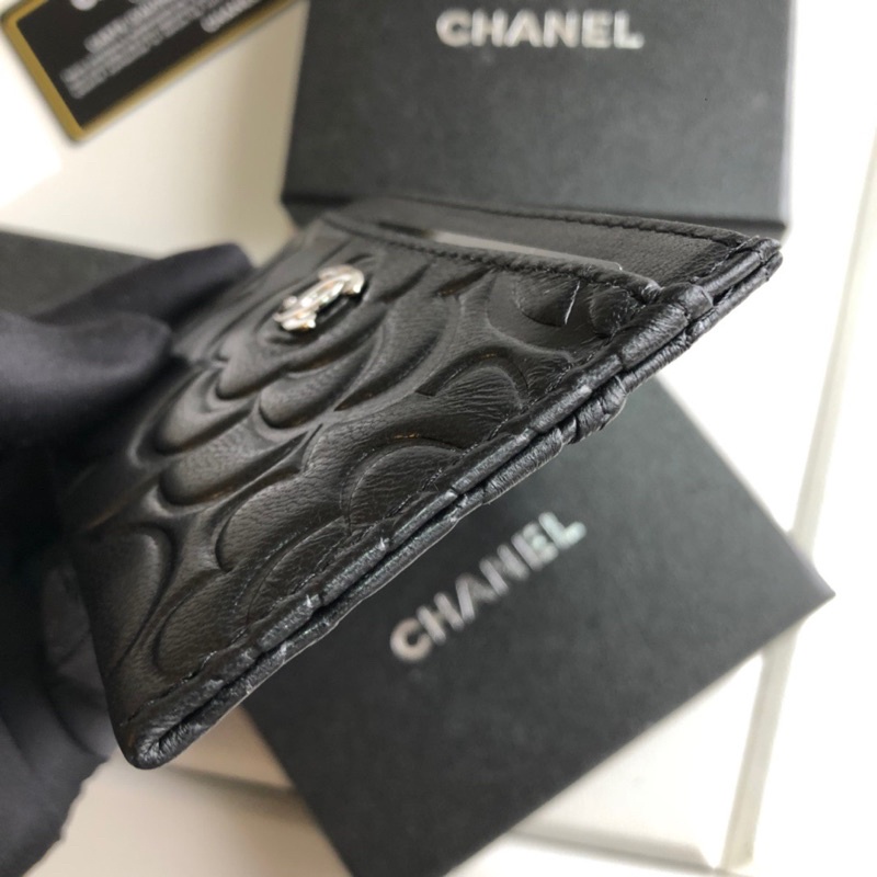 Ví đựng thẻ Chanel Channel da thật cao cấp vân hoa hồng
