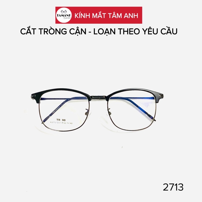 Gọng kính cận nam nữ nửa viền kim loại mắt bo tròn TAMANHOPTIC - nhận cắt mắt cận viễn loạn giá tốt nhất thị trường