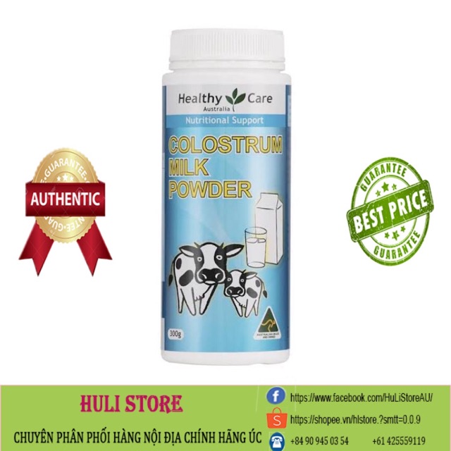 Sữa bò non dạng bột Healthy Care Colostrum Milk Powder 300g (dùng cho cả trẻ em và người lớn)