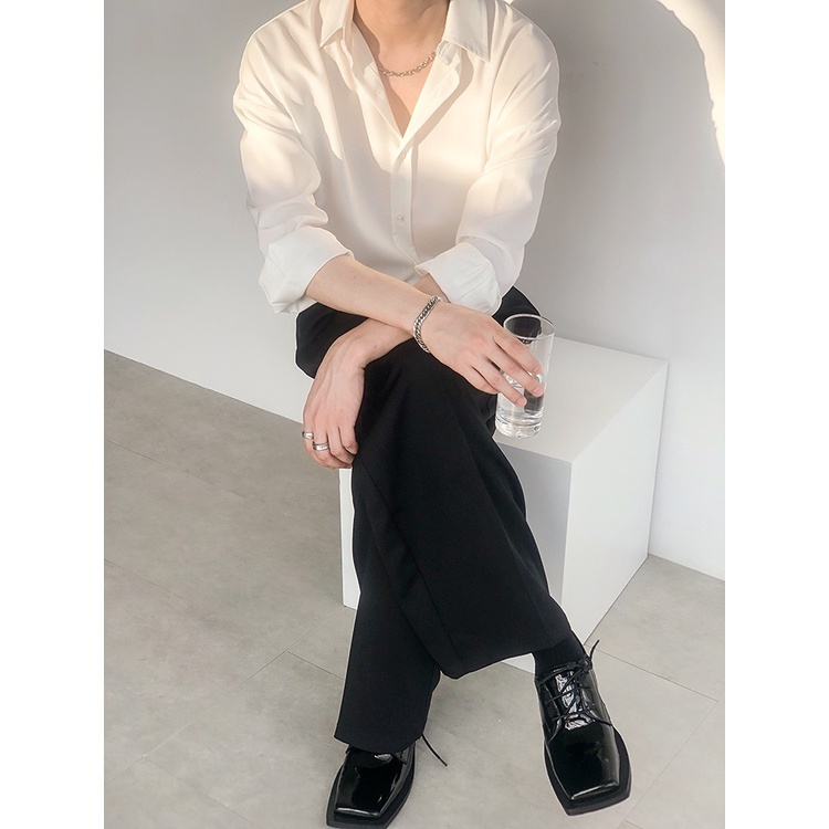 Áo sơ mi form rộng dài tay nam nữ 4M OFFICIAL, áo sơ mi trắng nữ nam basic unisex | BigBuy360 - bigbuy360.vn