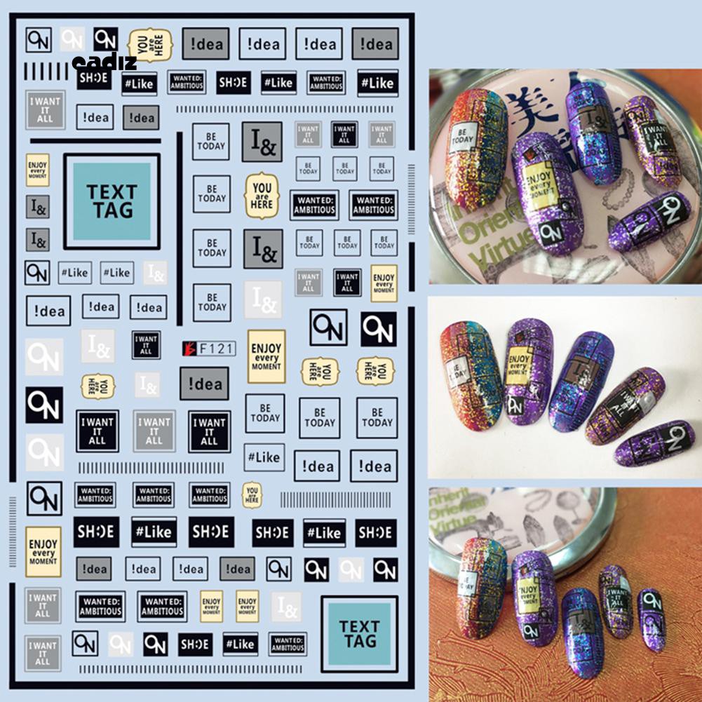 1 tờ Miếng dán trang trí móng tay nghệ thuật