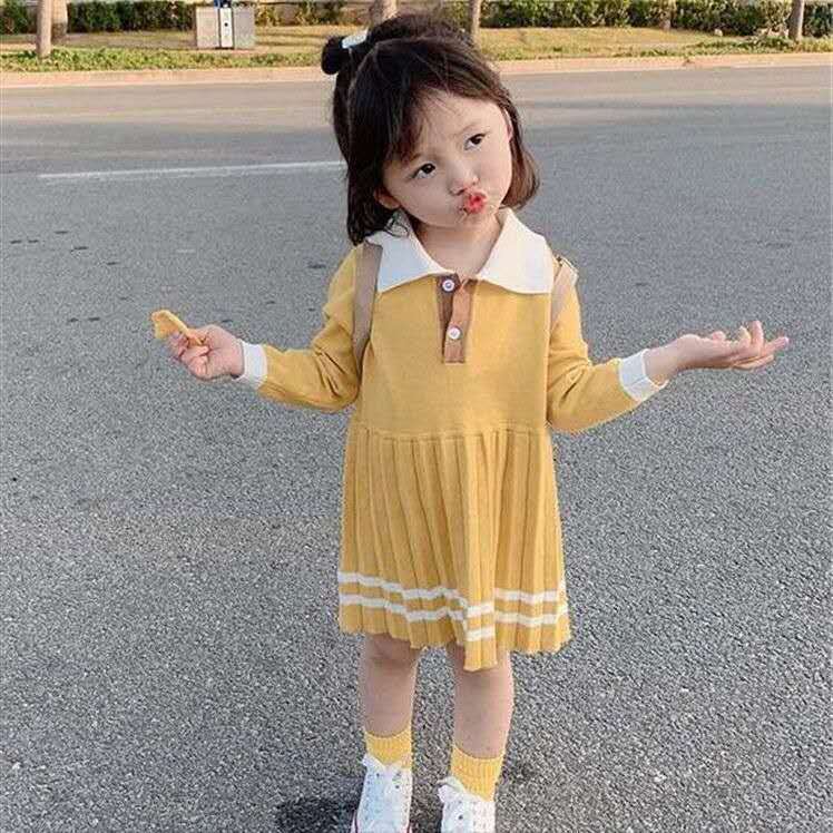 Đầm Sweater Dệt Kim Thời Trang Thu Đông Cho Bé Gái