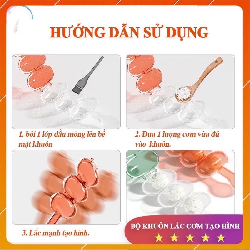 Khuôn Lắc Cơm Bằng Nhựa Lúa Mạch Cho Bé