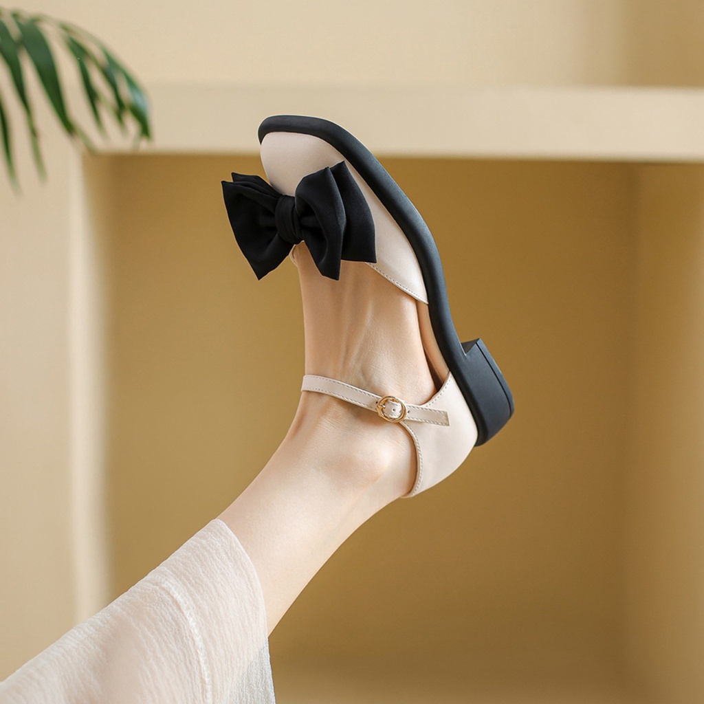 Giày Tiểu Thư Mary Jane, Giày Bít Mũi Quai Ngang Cực Xinh Nơ Đính Phong Cách Công Chúa Đáng Yêu MLA79