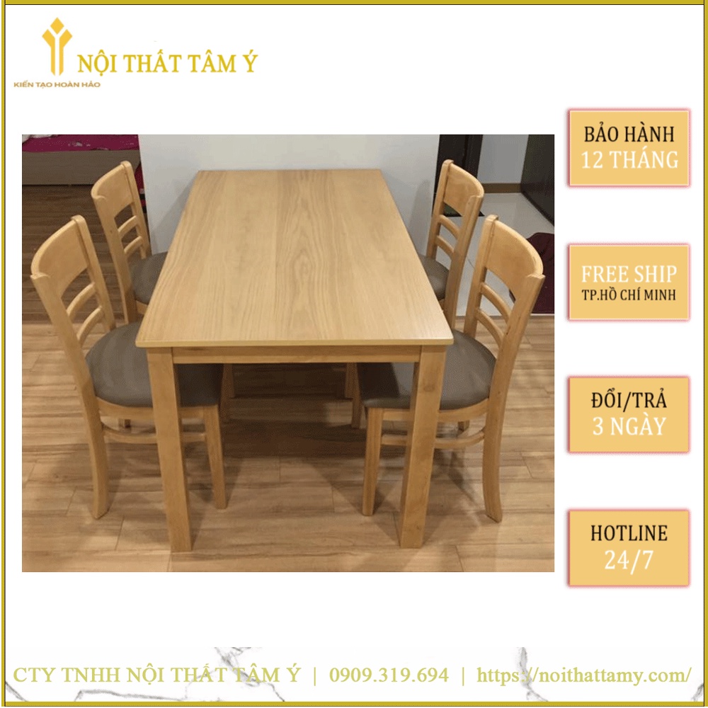 Bộ Bàn Ăn Cabin 4 ghế ✌FREE SHIP HCM✌ Bộ bàn ăn Cao Cấp Thương hiệu Nội Thất Tâm Ý