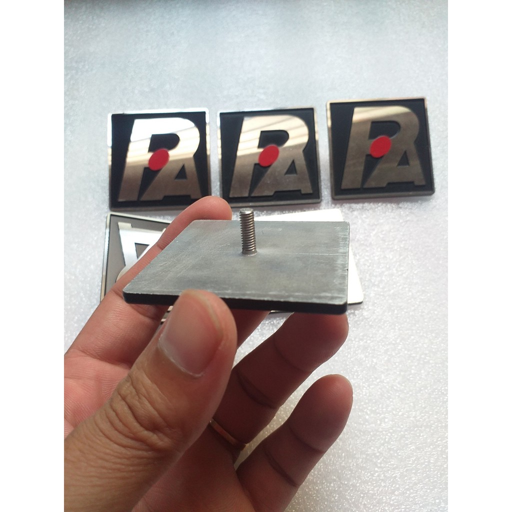 TEM NHÔM DÁN THÙNG LOA LOGO PA VUÔNG LOẠI TỐT 5cm x 5cm - GIÁ 1 CẶP