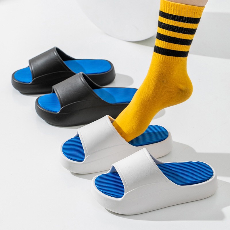 Dép quai ngang nam nữ đế bánh mì cao 3cm chất liệu eva siêu bền hợp thời trang A162 Warm&amp;Cute