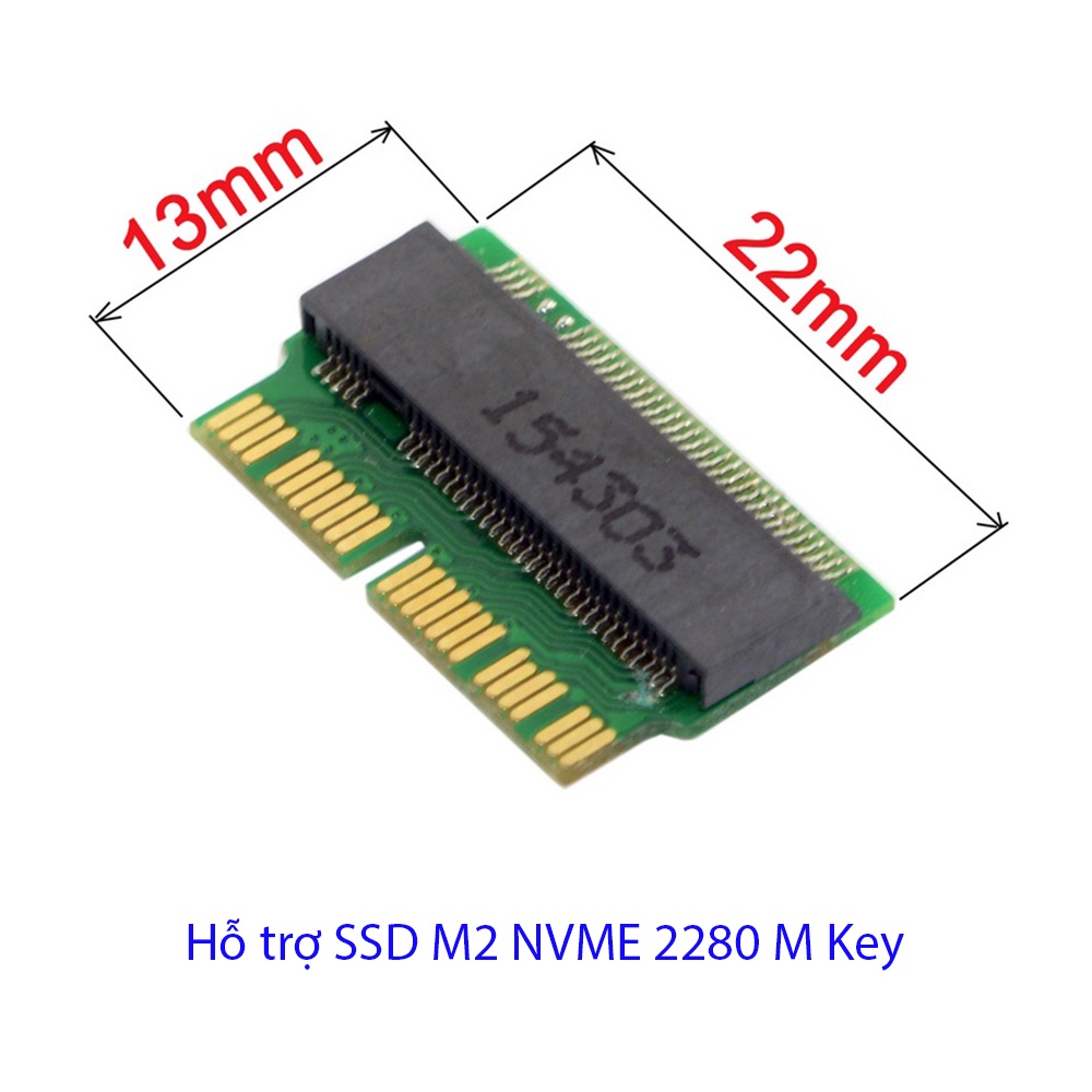 Adapter SSD M2 NVME M@c-b00k  Air A1465 A1466 Pro A1398 A1502 đời 2013 đến 2017