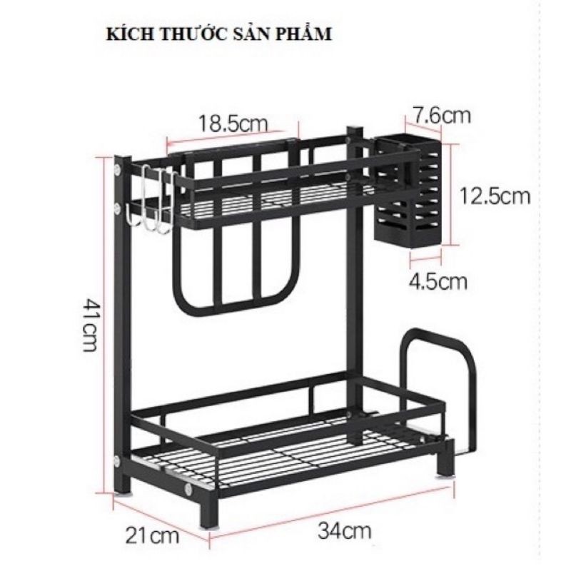 Kệ gia vị 2 tầng cao cấp sơn tĩnh điện có chân chống han rỉ