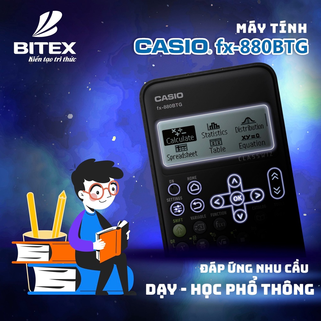 Máy Tính CASIO fx 880 BTG  - Nhập khẩu Thái Lan - Bảo hành 7 năm