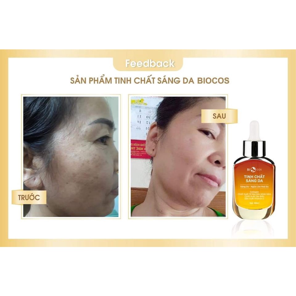 Tinh Chất Serum Dưỡng Trắng Sáng Da Mặt BioCos, Chứa Vitamin C Chống Lão Hóa, Dưỡng Ẩm Da Và Se Khít Lỗ Chân Lông.