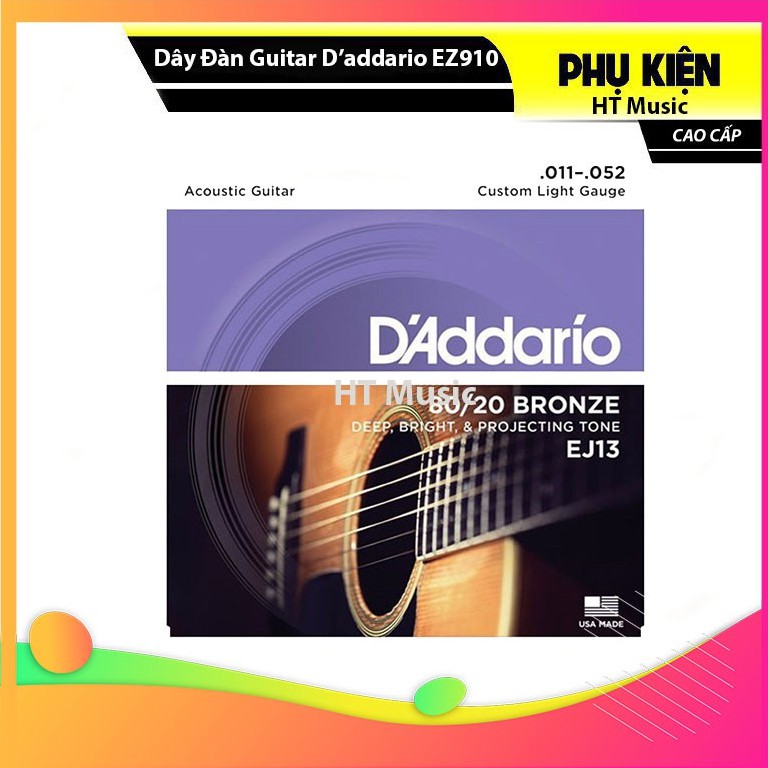 Dây Đàn Guitar Acoustic D'addario EJ13 Cao Cấp Giá Rẻ