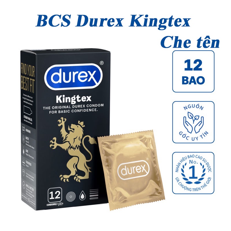 (Hàng Chính Hãng)Hộp 12 Bao Cao Su Durex Kingtex Siêu Ôm Sát Cho Cảm Xúc Chân Thực