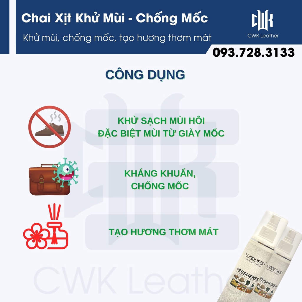 Chai xịt khử mùi cho giày dép,túi, ví - SẢN PHẨM VỆ SINH ĐỒ DA, VÍ BÓP DA, GIÀY DA,..