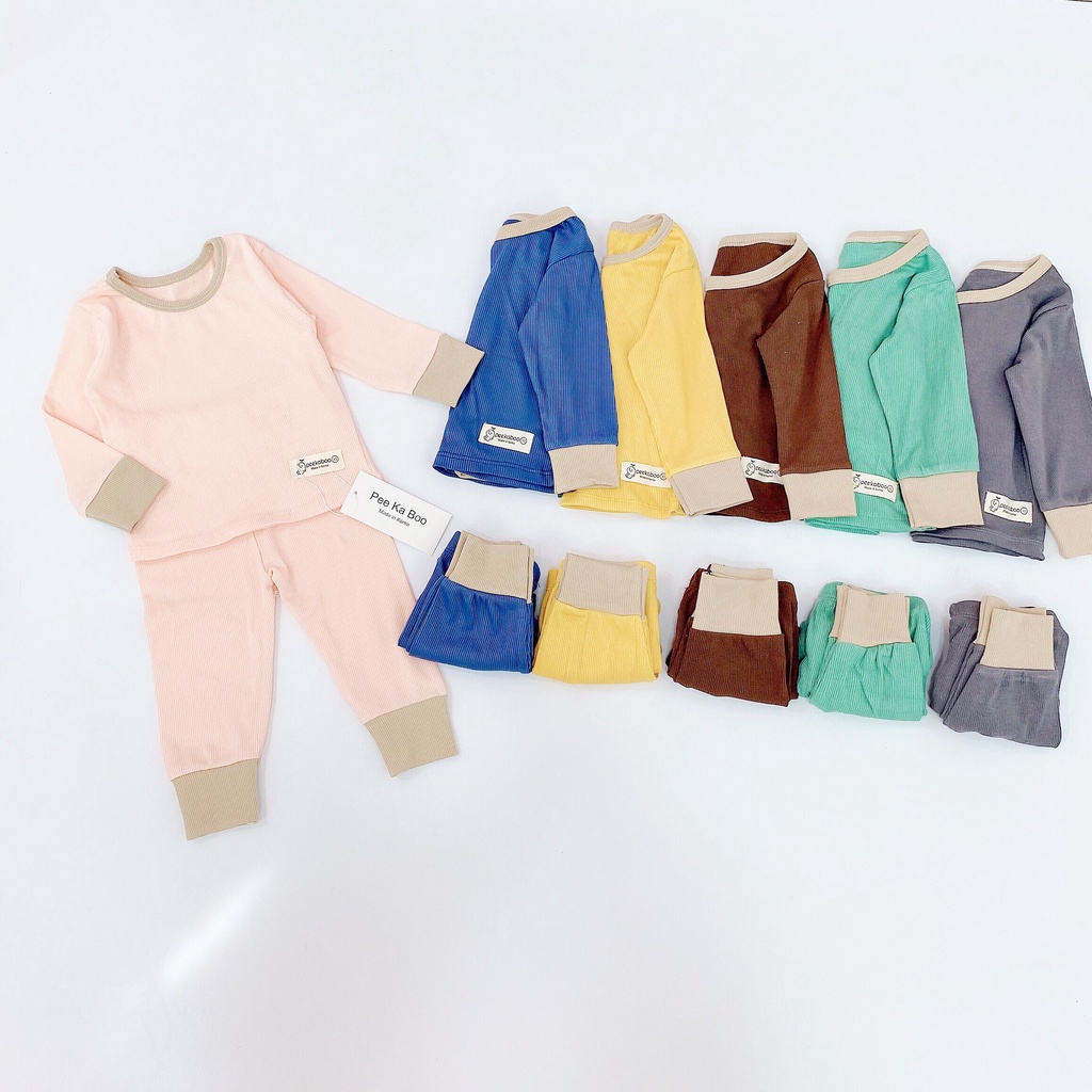 Bộ dài tay Minkymom-PeeKaBoo chất cotton lạnh co giãn 4 chiều cho bé Trai, bé Gái