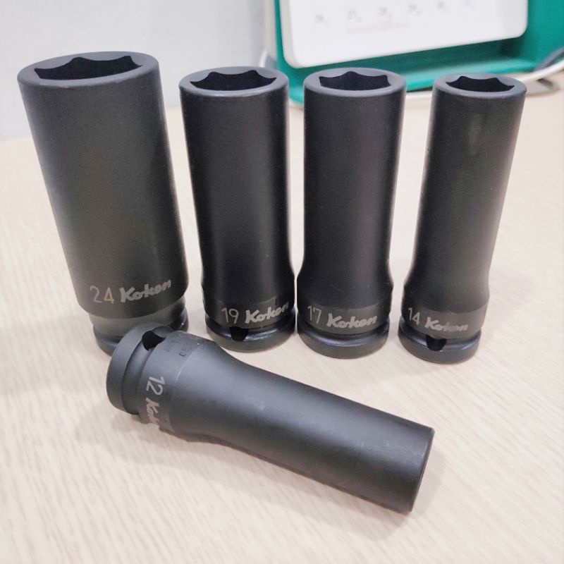 Đầu khẩu đen 1/2 Koken Nhật 14300M, Tuýp đen dùng cho máy vặn bulong - Made in Japan