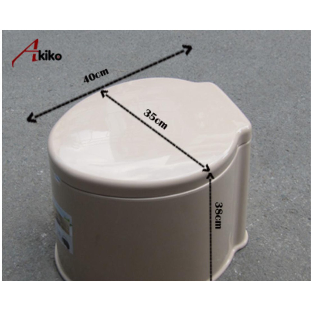 Toilet vệ sinh di động Akiko CỠ ĐẠI có hộc để giấy, bô vệ sinh cho người lớn, người già, người ốm, mang bầu