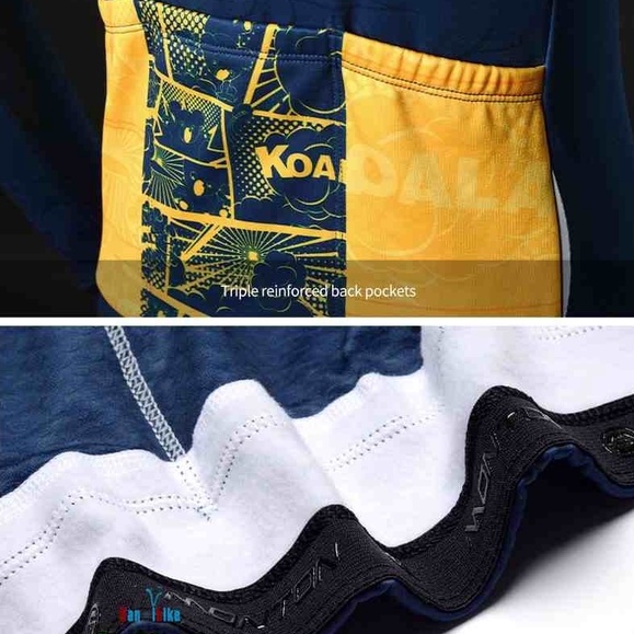 Áo dài tay xe đạp Nam chất Nỉ Monton Koala Blue