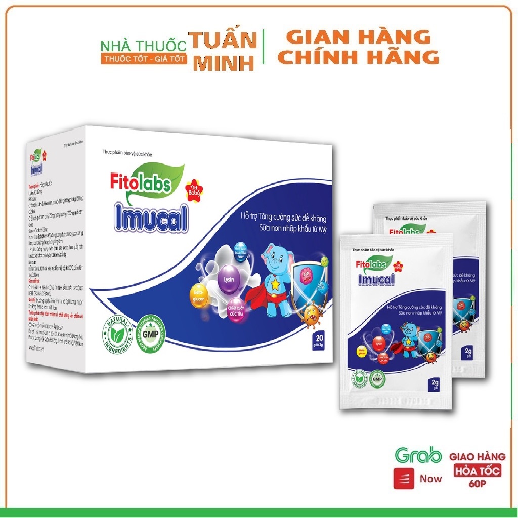 Fitolabs Imucal Cốm Tăng Đề Kháng Cho Bé Giúp Kích Thích Vị Giác, Ăn Ngon Miệng, Hấp Thu Tốt Khỏe Mạnh Hộp 20 Gói