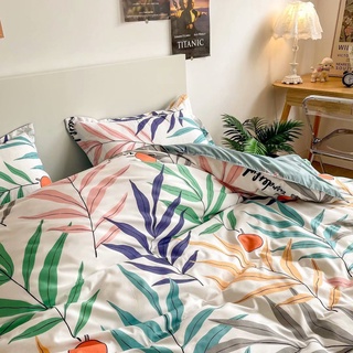 BỘ DRAP - CHĂN PHAO COTTON POLY LÁ ME MÀU