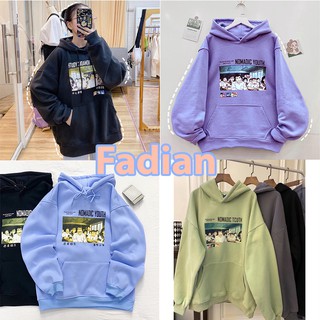 Áo Hoodie Unisex nam nữ form rộng kiểu dáng Sweater nón 2 lớp chui đầu NOMADIC YOUTH in hình lớp học phong cách Ulzzang