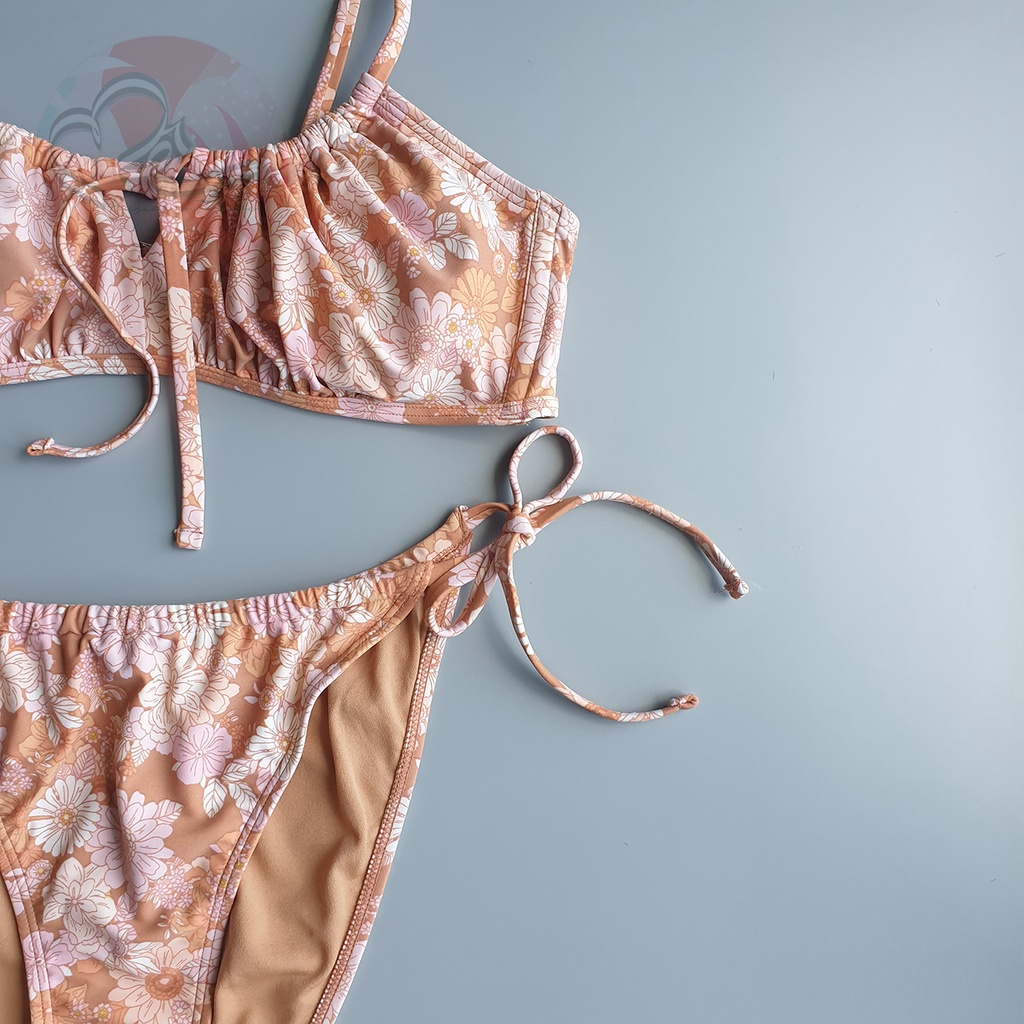 Bộ bơi hai mảnh dây rút boho quyến rũ xhi laration xuất khẩu Mỹ