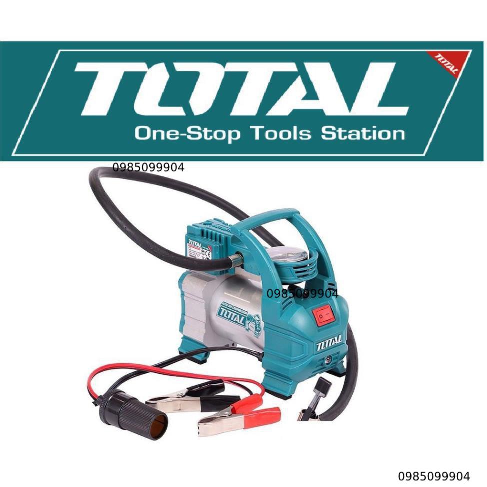 Máy bơm lốp mini dụng cụ kiểm tra hơi lốp xe gắn máy xe hơi, ô tô Total TTAC1406 nguồn DC 12V