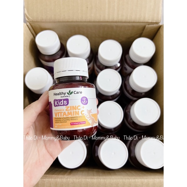 Viên Nhai Hỗ Trợ Bổ Sung Kẽm Zinc + Vitamin C Healthy Care Cho Bé