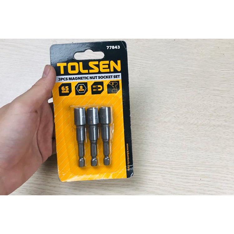 Đầu chụp bắn ốc dài vĩ 3 cây 8mm tolsen 77843