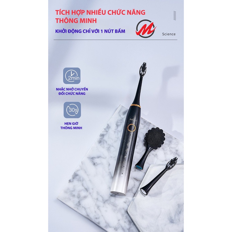 Bàn Chải Đánh Răng Điện JIALAIYA 5IN1 Có Đế Sạc Sang Chảnh,Đầu Máy Rửa Mặt Thế Hệ Mới Cao Cấp