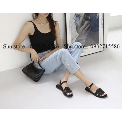 GIÀY SANDAL QUAI HẬU NỮ SHU STORE - SANDAL NỮ THỜI TRANG QUAI NGANG ĐẾ BỆT 1CM