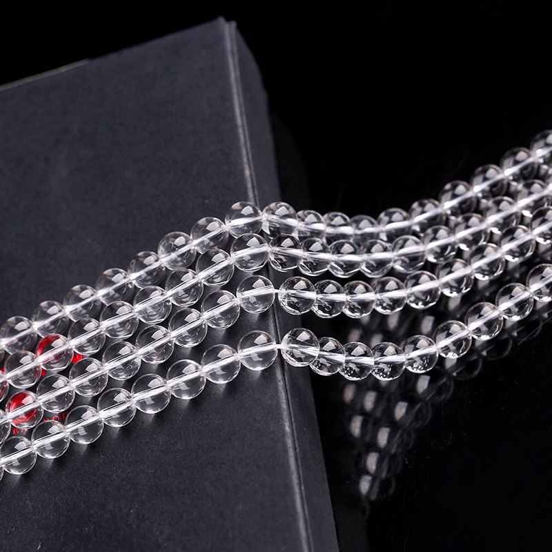 Bộ 108 Hạt Pha Lê Trắng Tự Nhiên Dùng Làm Vòng Tay/Dây Chuyền Thủ Công