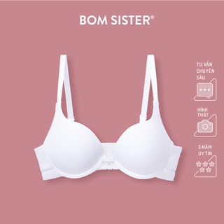 Áo lót mút trái đào có gọng dây lưng ren siêu nâng BOM SISTER A912