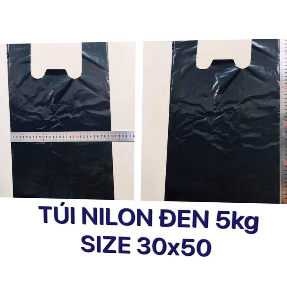 10KG TÚI NILONG PE ĐEN BÓNG DẺO