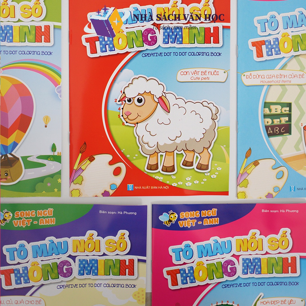 Sách Bộ Tô Màu Nối Số Thông Minh Song Ngữ AnhViệt