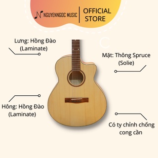 Đàn NA01 Acoustic Guitar Đầy Đủ Phụ Kiện