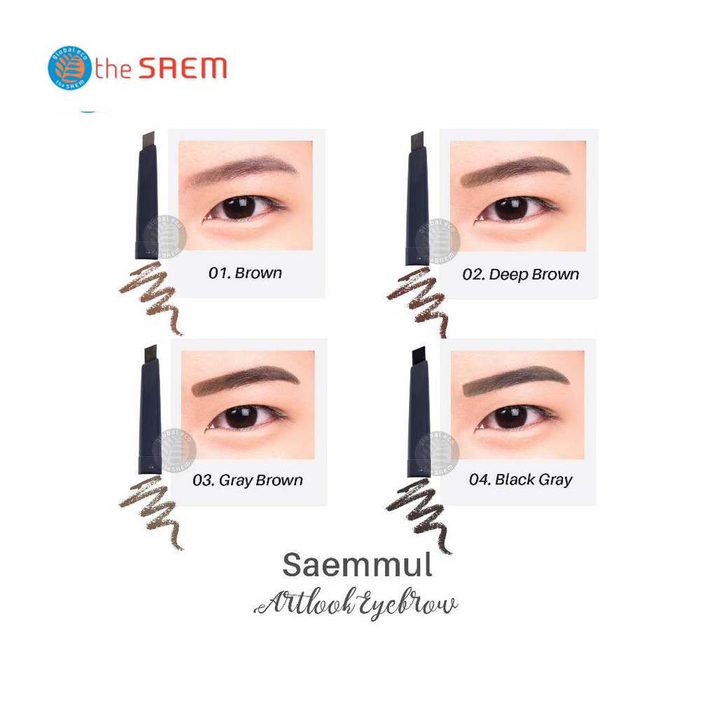 Chì Kẻ Mày Ngang 2 Đầu The Saem Saemmul Artlook Eyebrow (0.2g)