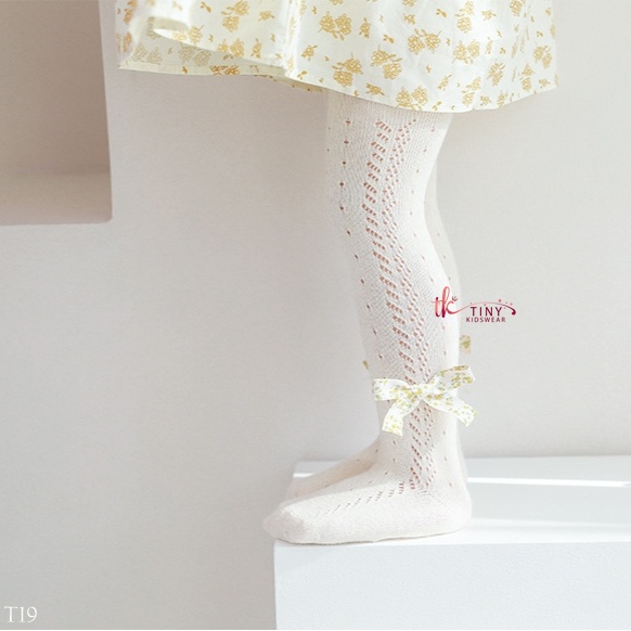 Tất Đùi Cho Bé Gái, Quần Tất Cho Bé Gái, Quần Legging Lưới Đính Nơ Hoa Cho Bé Từ 6 Tháng Đến 4 Tuổi [T18,19]