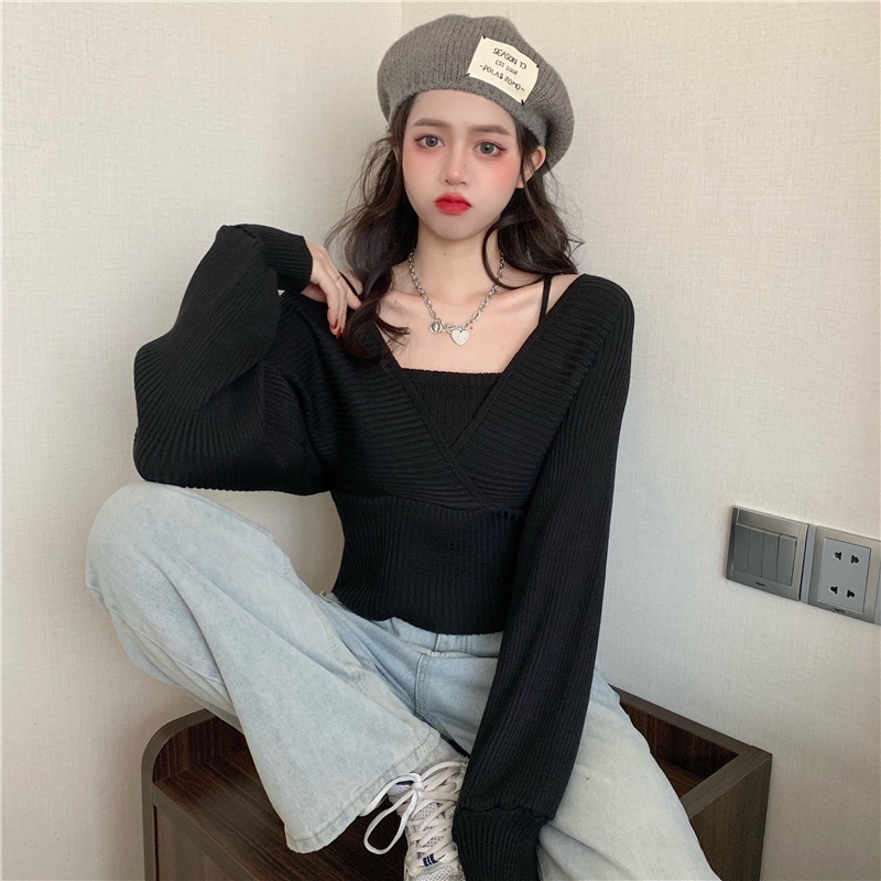 Áo len kiểu hàn quốc 2021, áo len trắng nữ tay dài thiết kế đẹp thời trang thu đông | BigBuy360 - bigbuy360.vn