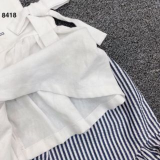 Set bộ bé gái thêu thỏ trắng