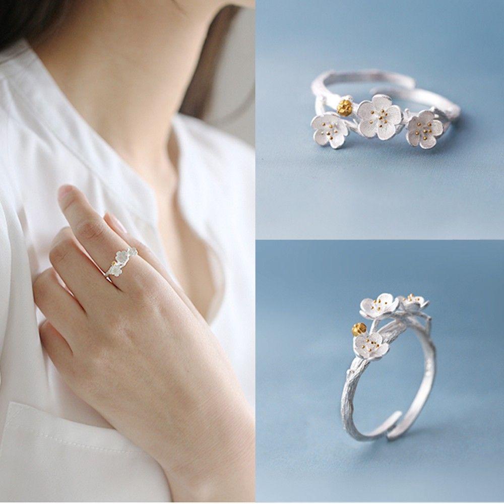 Nhẫn Hình Cành Hoa Mận Thời Trang Cho Nữ