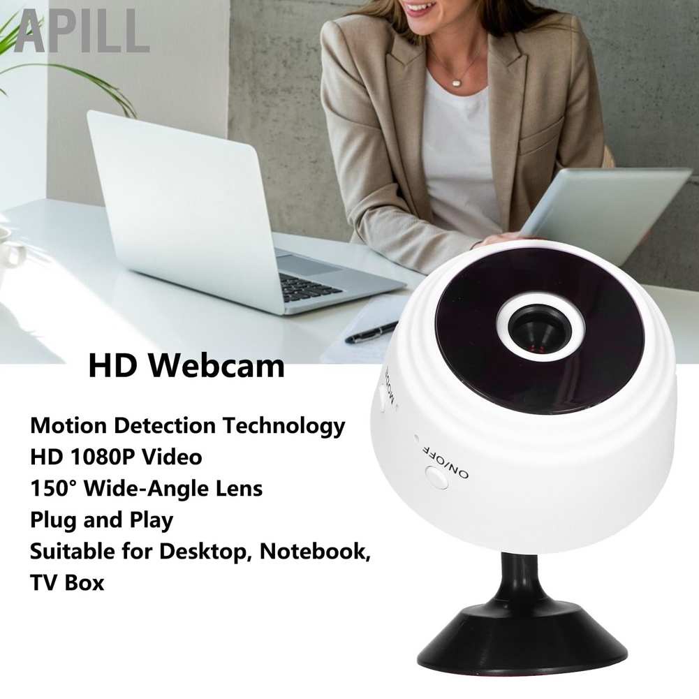 Webcam Hd 1080p Không Dây Kết Nối Wifi Có Thể Sạc Lại Cho Máy Tính / Notebook / Tv Box