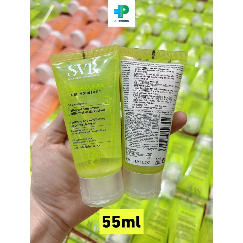 Sữa Rửa Mặt SVR Cho Da Dầu Mụn - SVR Sebiaclear Gel Moussant 55ml-200ml-400ml